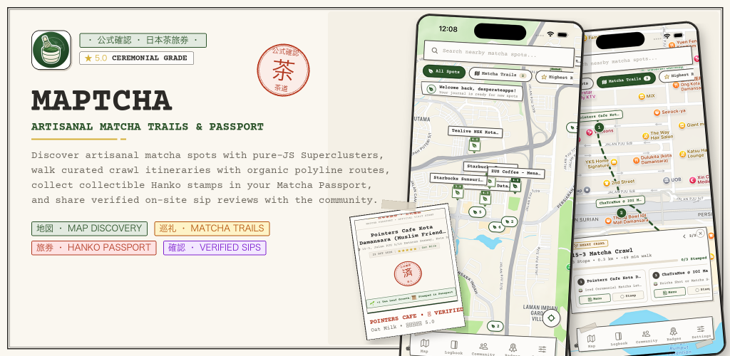 Maptcha — Artisanal Matcha Trails & Passport Overview